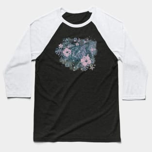 Sea Turtle Floral 5 Baseball T-Shirt